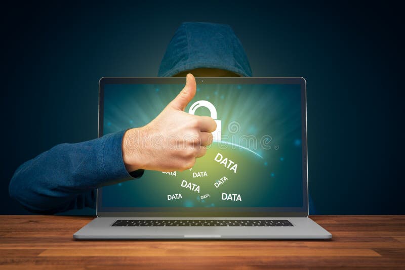 Notebook password protection by antivirus and cyber security concept stock photos Notebook password protection by antivirus and cyber security concept stock photos