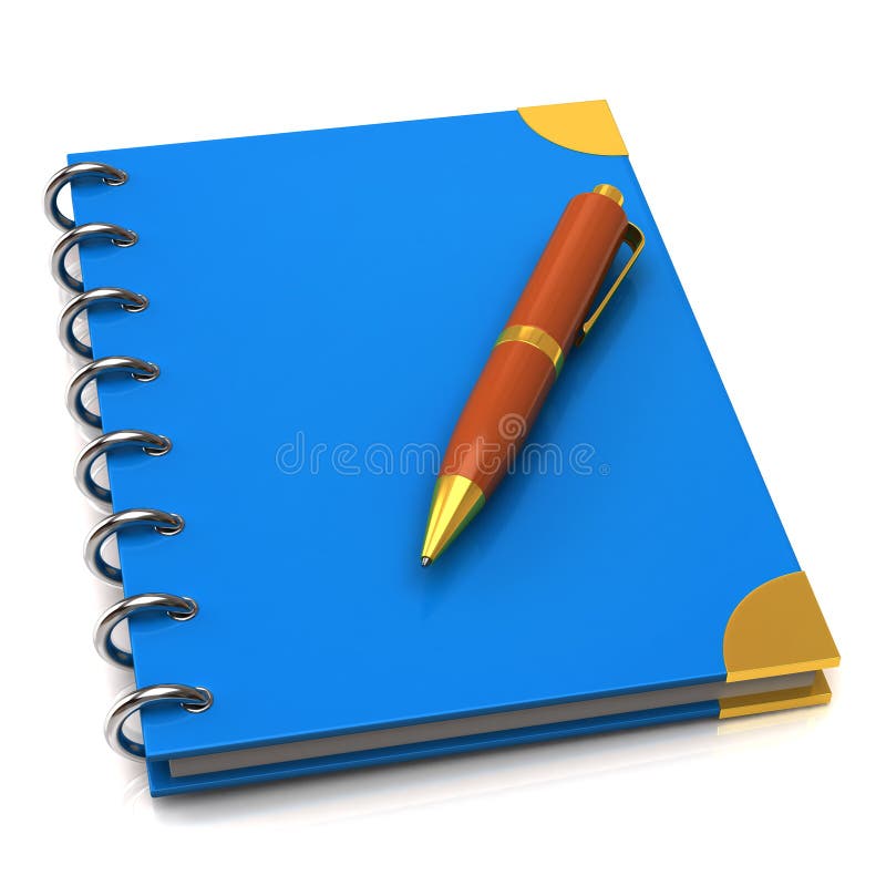 Notebook and pen vector illustration