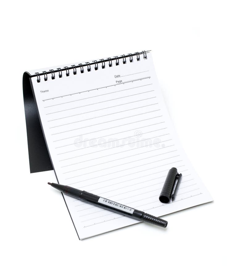 Notebook and Pen (Clipping path) royalty free stock photography