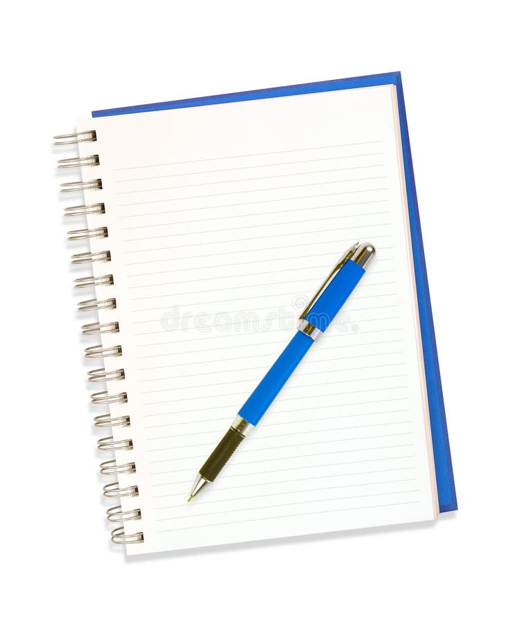 Notebook and pen isolated