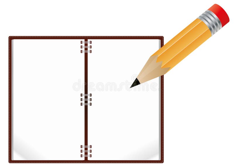 Notebook pencil stock illustration