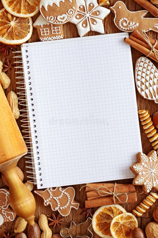 Notebook pre recepty na vianočné koláčiky.