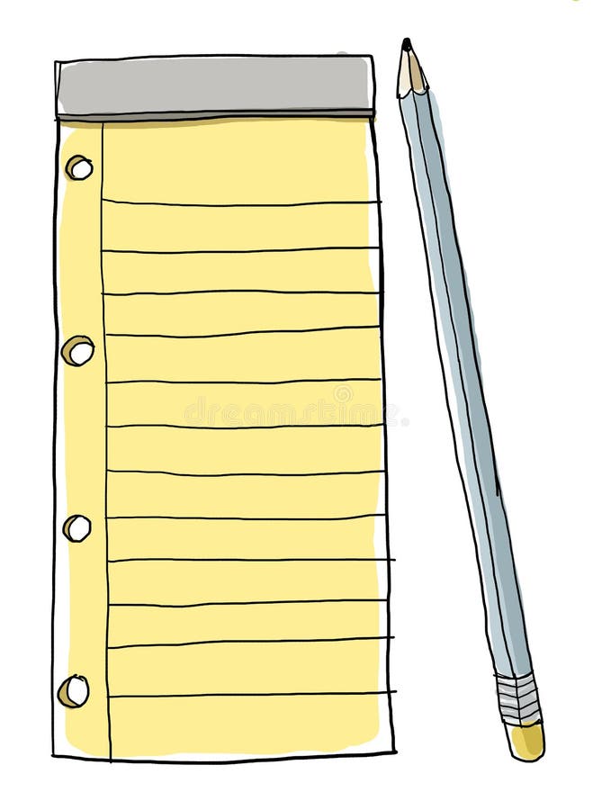 Notebook with pencil painting vintage vector illustration