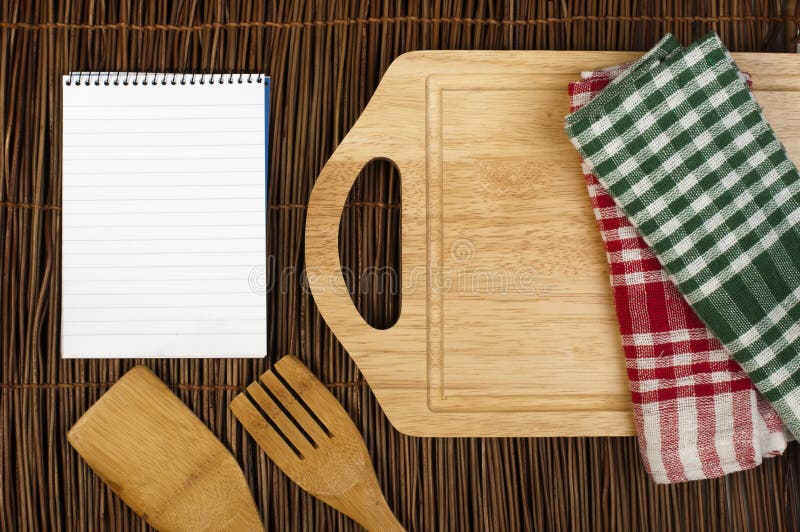 Notebook to write recipes royalty free stock image