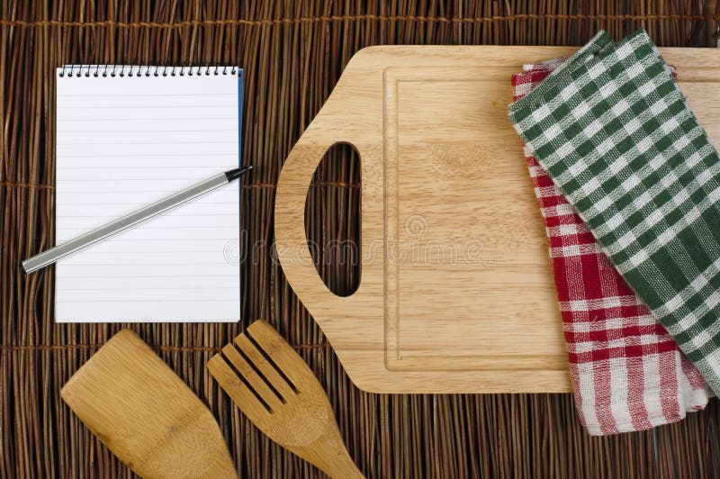 Notebook to write recipes stock images