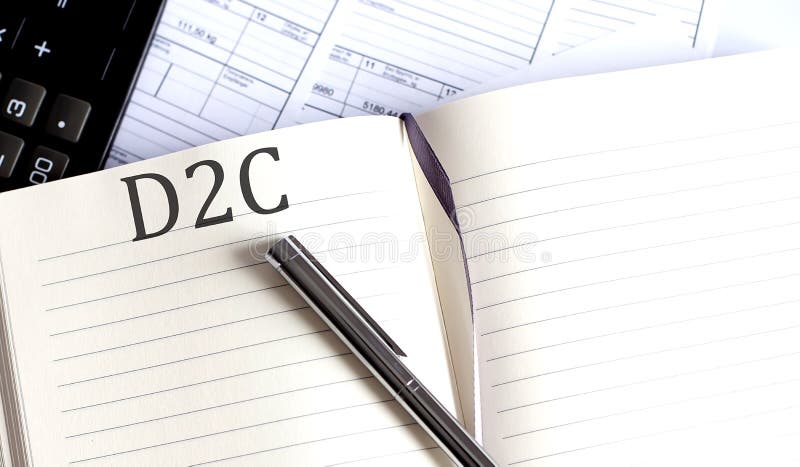 Notebook with Toolls and Notes about D2C royalty free stock photo