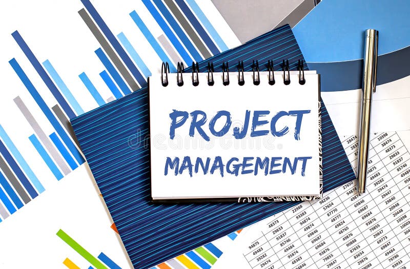 Notebook with Toolls and Notes about Project Management royalty free stock image