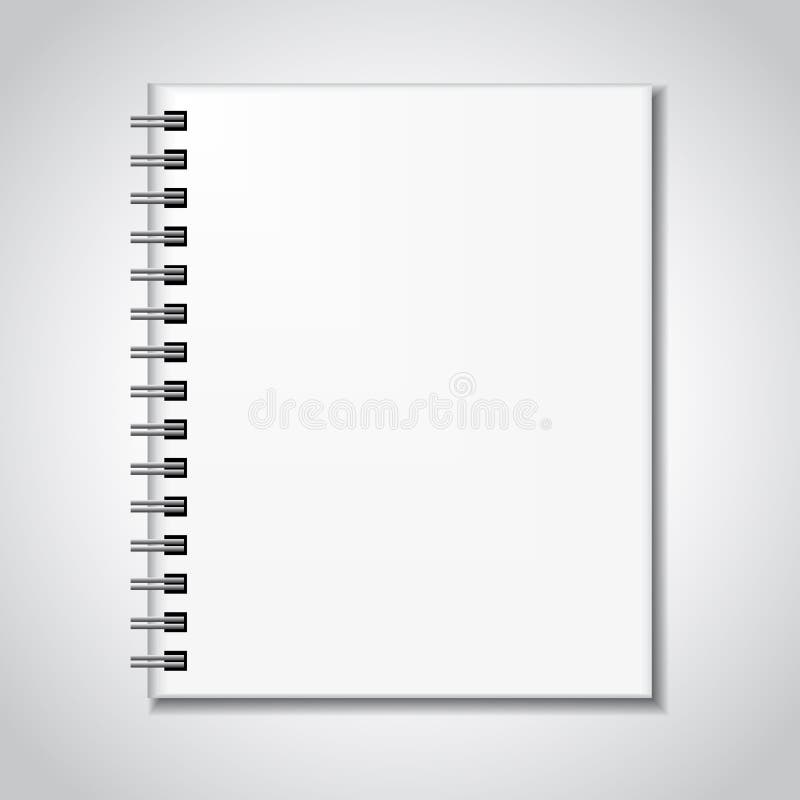 Notebook vector mock up. Blank notebook with blank place for text and notes