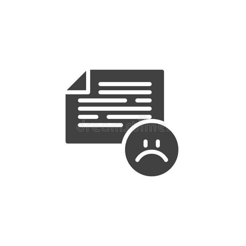 Notenpapier mit traurigem Bildvektorsymbol. gefülltes Flachzeichen für mobiles Konzept und Webdesign. Symbol für Apologie schreiben. ZeichensymbIllustration. Vektorgrafik