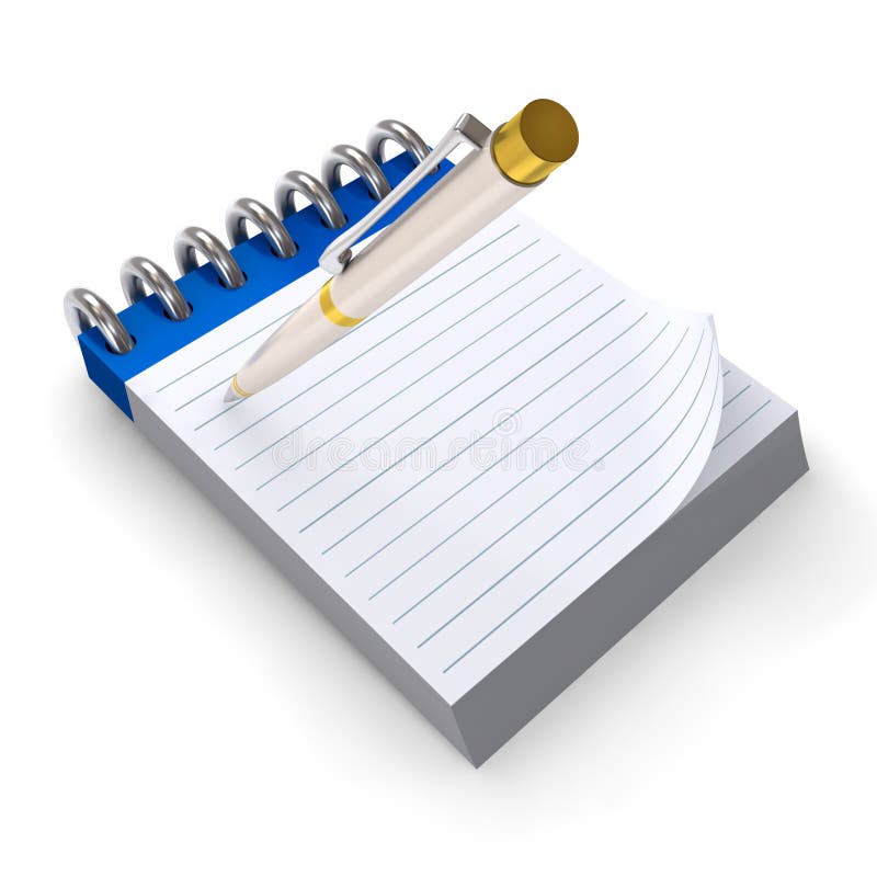 notepad błękitny pióro royalty ilustracja notepad błękitny pióro royalty ilustracja