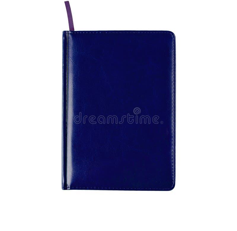 Notepad Dark Blue on White Background Isolated Stock Photo Image of