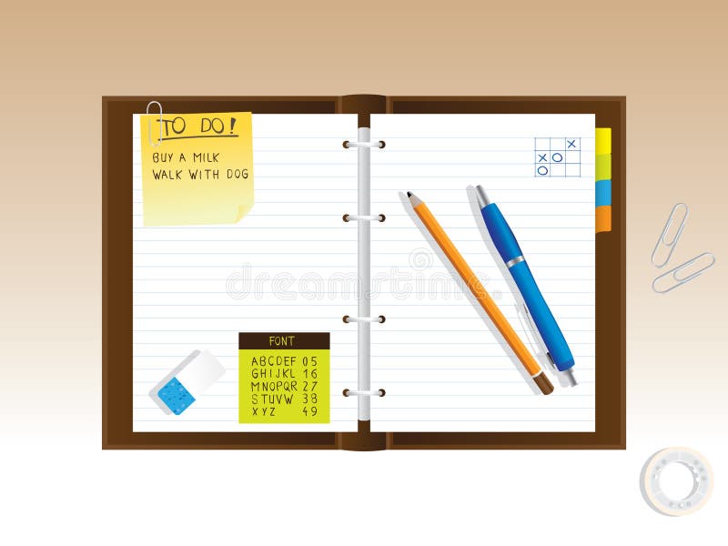 Notepad diary stock illustration. Illustration of page 17515377
