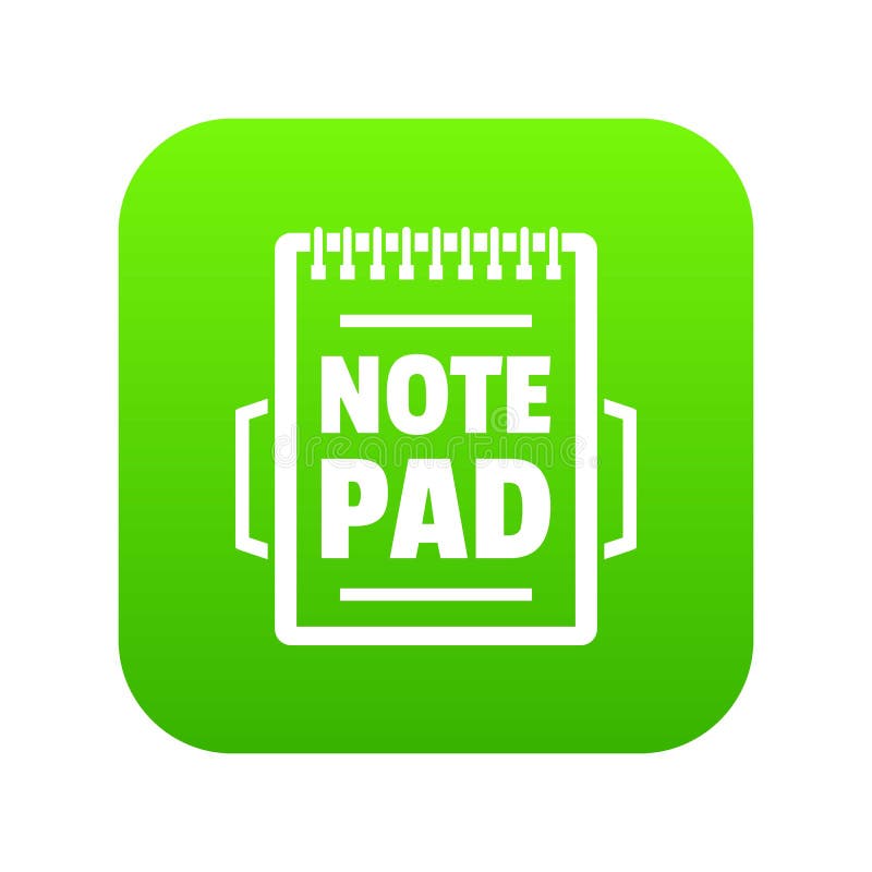 Notepad icon green vector stock vector. Illustration of writing - 119616058