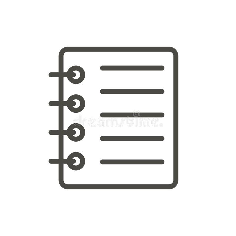 Notepad ikony wektor Kreskowy biznes notatki symbol ilustracja wektor