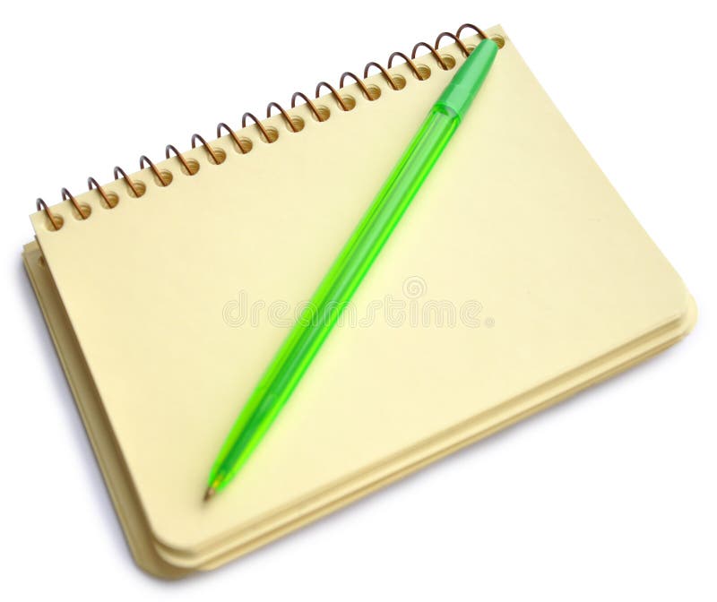 Notepad and pen stock image. Image of list, books, bind 13145497
