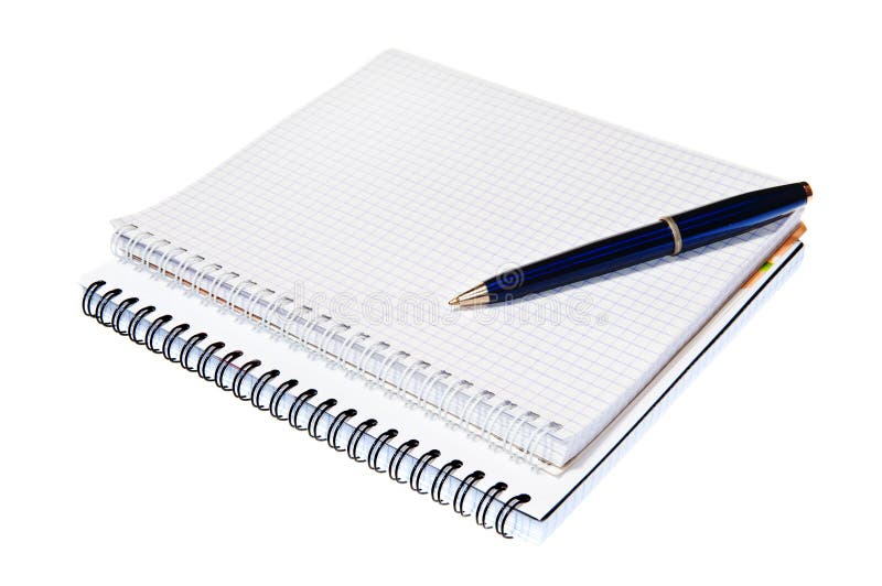 Notepad and pen stock images