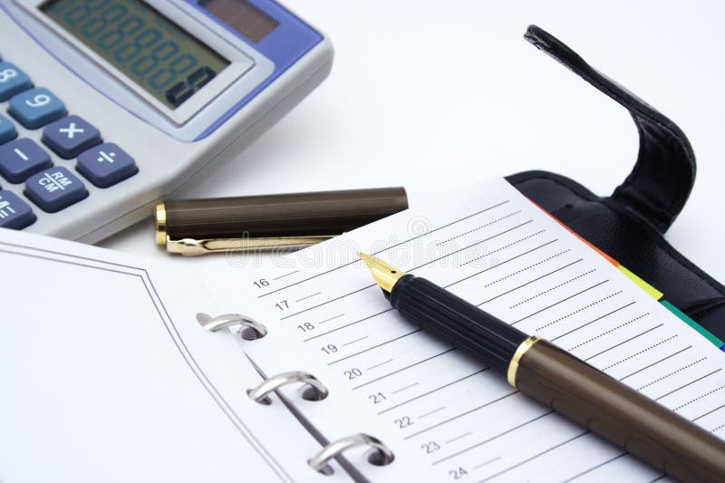 Notepad, Pen And Calculator Picture. Image 5195275