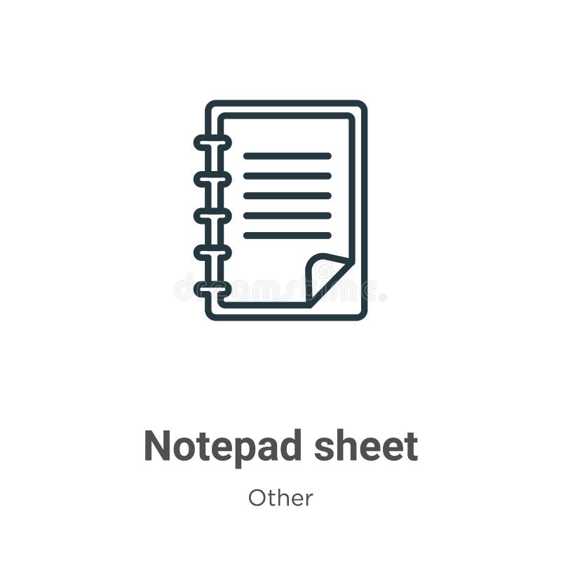 Notepad - Simple Vector Outline Icon. Stock Vector - Illustration of ...