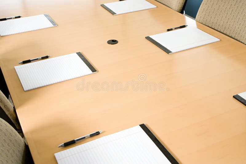 Notepads on conference table royalty free stock photography Notepads on conference table royalty free stock photography