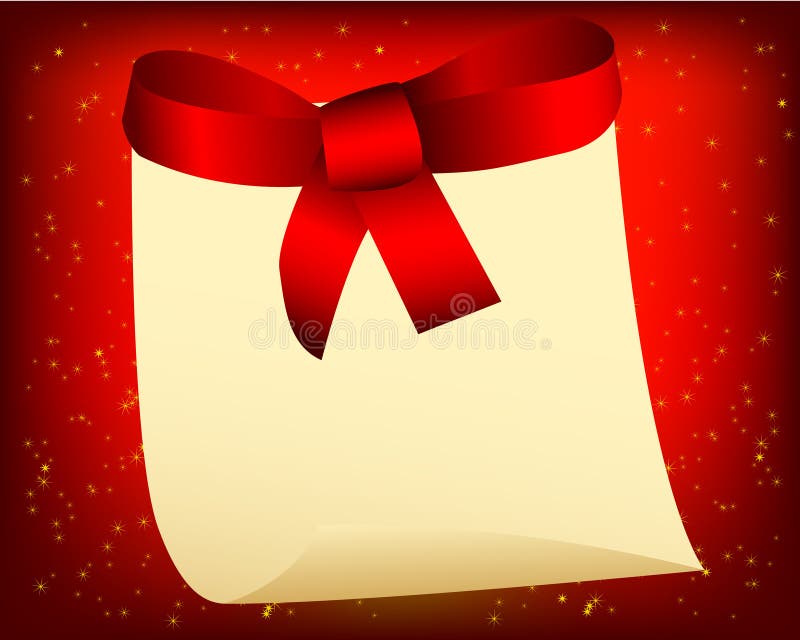 Notepaper with ribbon stock photo