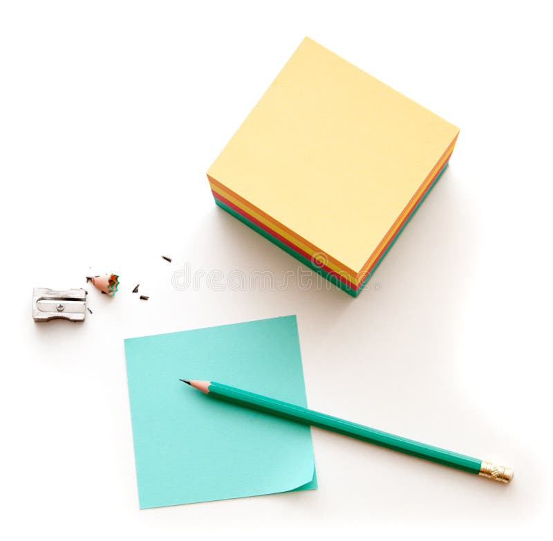 Post it block stock photo. Image of green, stationery - 7874276