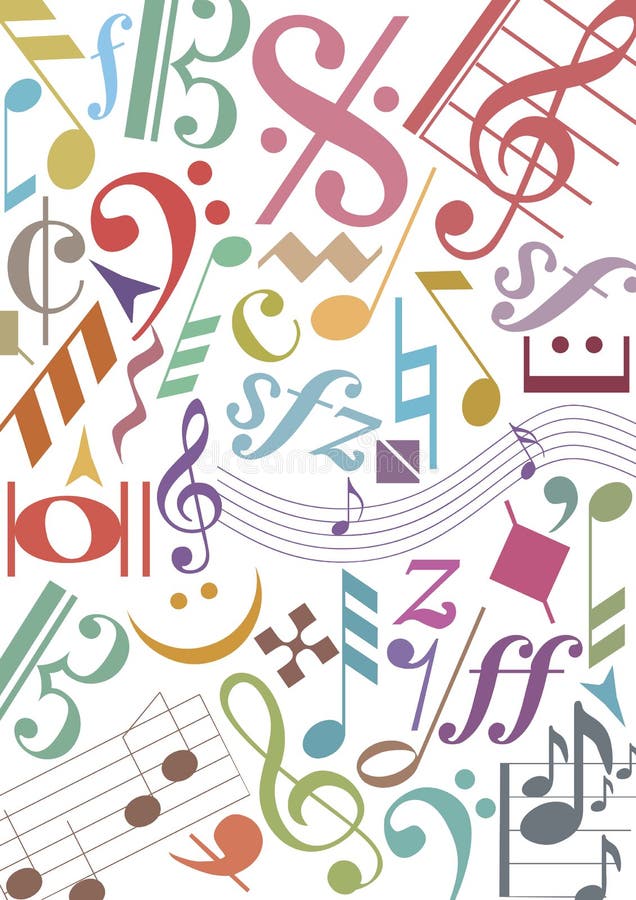 Notes colorées de musique illustration libre de droits Notes colorées de musique illustration libre de droits