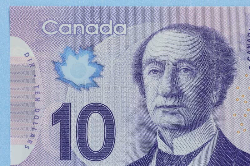 Notes de papier de Canada Dollar Tir haut étroit de détail image libre de droits Notes de papier de Canada Dollar Tir haut étroit de détail image libre de droits