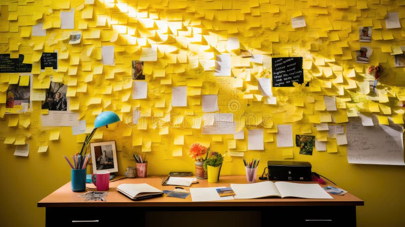 Notes office yellow royalty free illustration