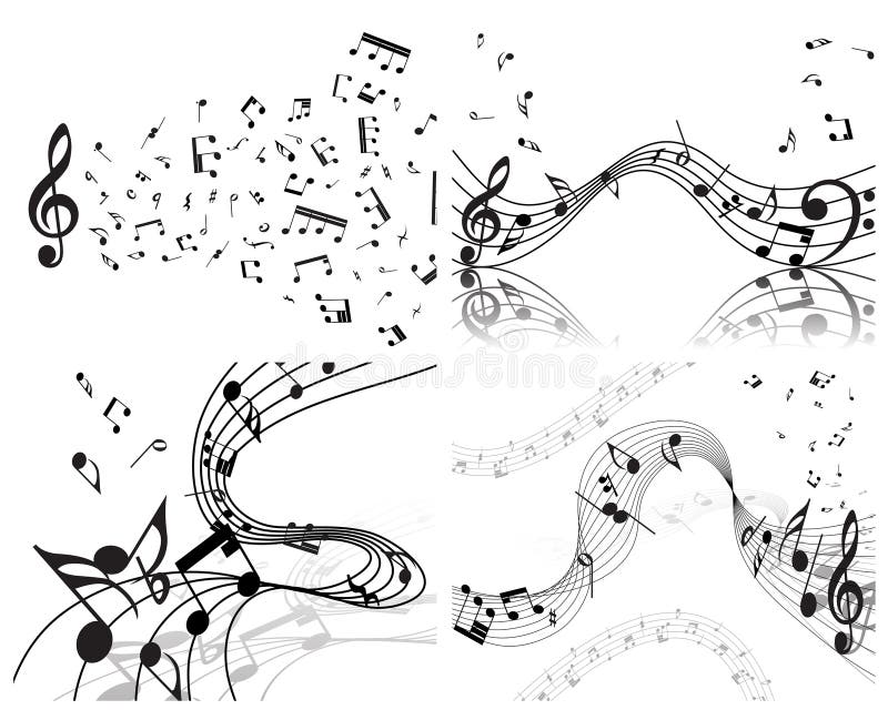 Vector Silhouette of Tuba with Musical Symbols Stock Illustration ...
