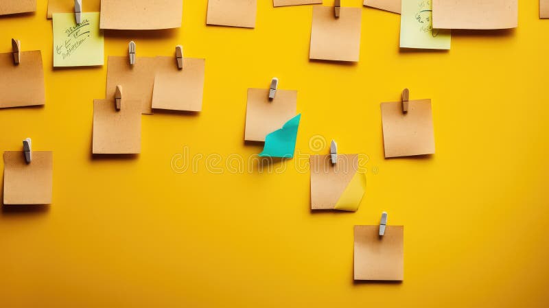 Notes yellow pin royalty free illustration