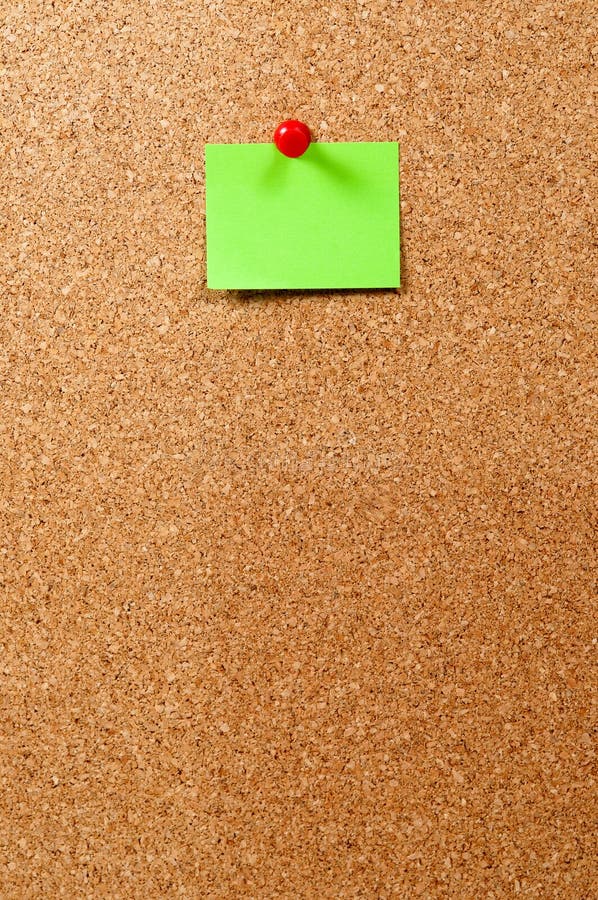 Notice Board, Green Note and Pin Stock Photo Image of list, document