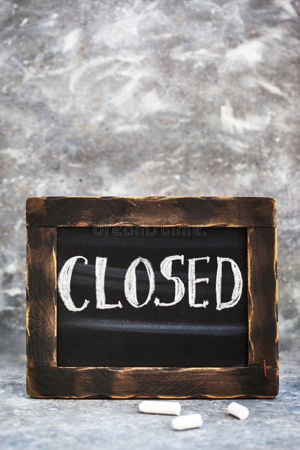 Notice Board with Message Closed Stock Image Image of board, gray