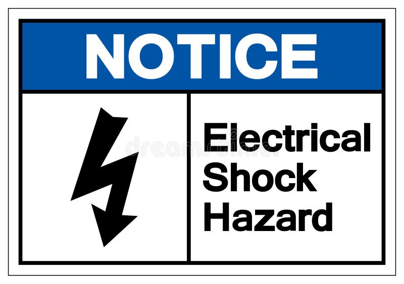 Notice Electrical Shock Hazard Symbol Sign, Vector Illustration
