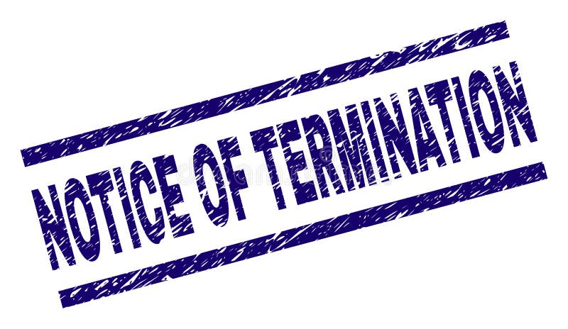 Scratched Textured NOTICE OF TERMINATION Stamp Seal stock illustration