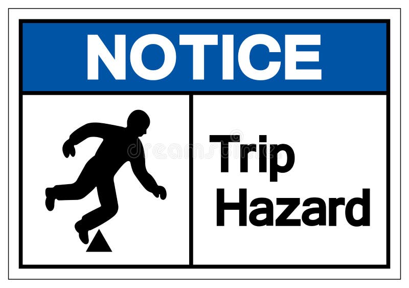 Notice Trip Hazard Symbol Sign, Vector Illustration, Isolate On White Background Label. EPS10 stock illustration