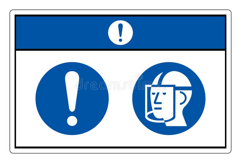 Notice Wear Face Shield Symbol Sign ,Vector Illustration, Isolate On White Background Label. EPS10 vector illustration