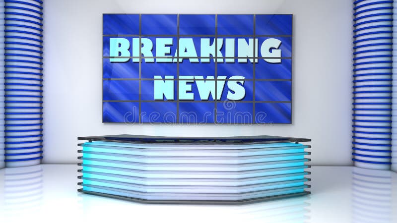 Noticias breacking del estudio de la difusión imagen de archivo Noticias breacking del estudio de la difusión imagen de archivo