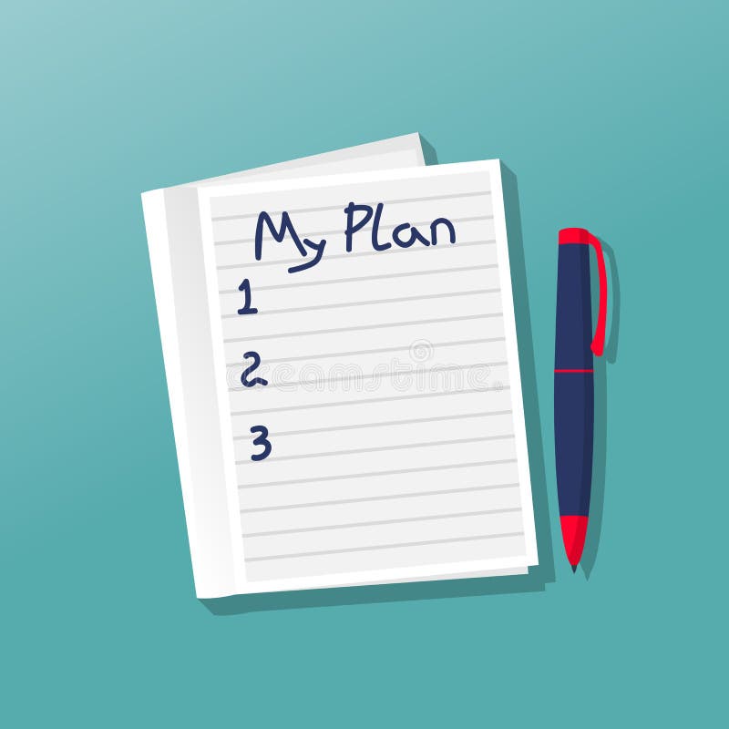 Notizbuch mit meinem Plan vektor abbildung Notizbuch mit meinem Plan vektor abbildung