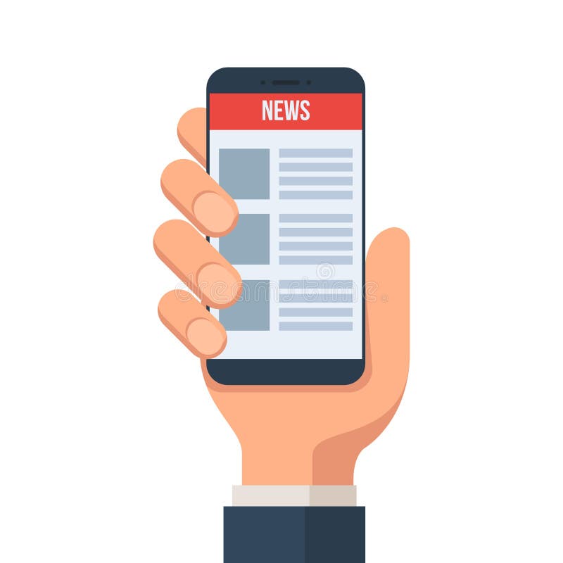 Notizie online sul telefono cellulare illustrazione vettoriale Notizie online sul telefono cellulare illustrazione vettoriale