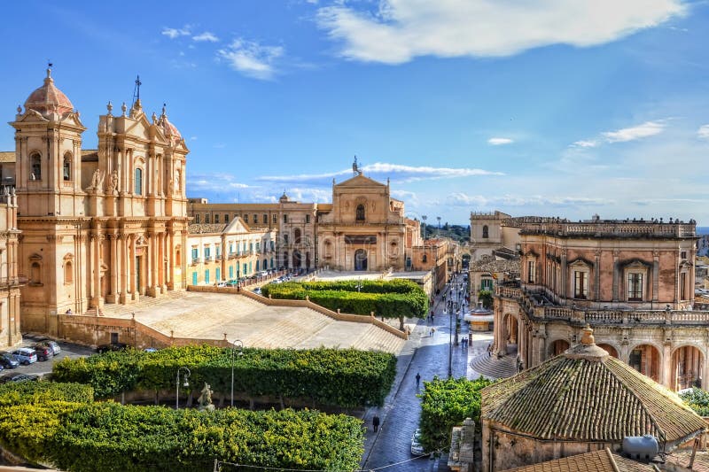 Sobre el principal plaza de la ciudad de viejo la ciudad de, Sicilia.