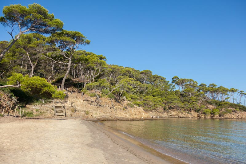 Notre Dame beach in Porquerolles island in France