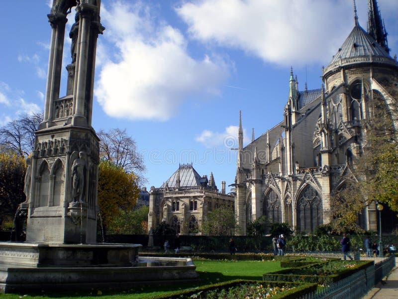 Notre dame DE Parijs - Frankrijk stock foto's