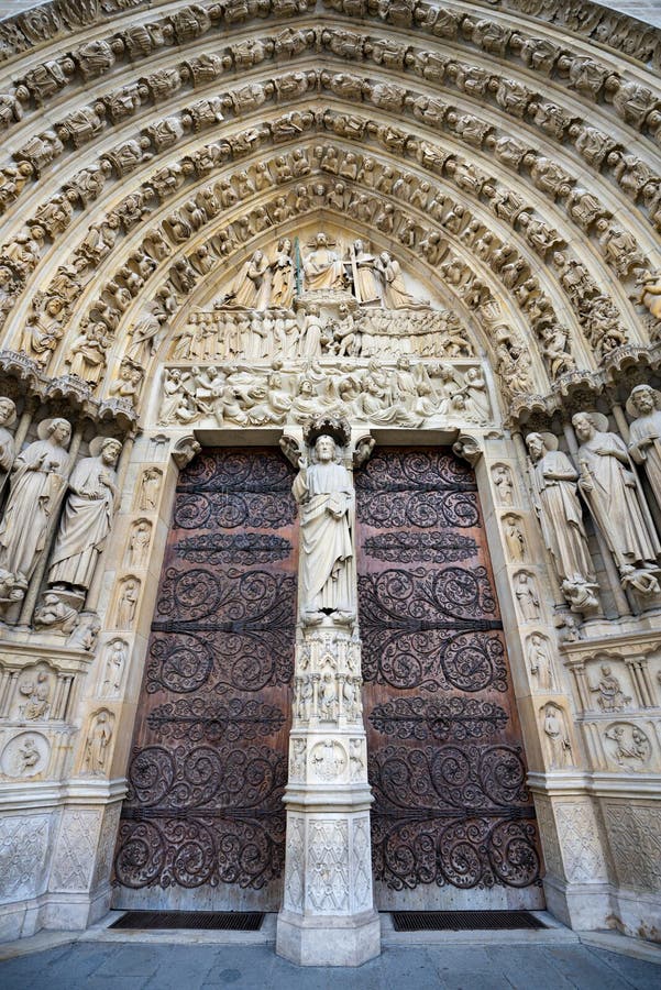 Notre Dame de Paris, Gothic portal, France