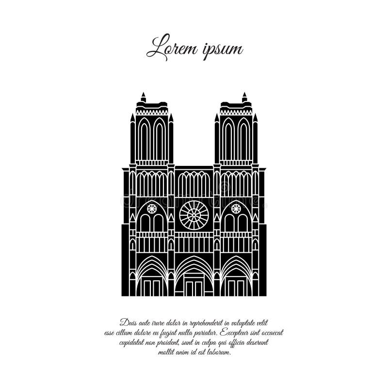 Notre Dame de Paris svarta vektor Banderoll eller logotyp för resevektor Notre Dame de Paris, Frankrike franska vektor illustrationer Notre Dame de Paris svarta vektor Banderoll eller logotyp för resevektor Notre Dame de Paris, Frankrike franska vektor illustrationer
