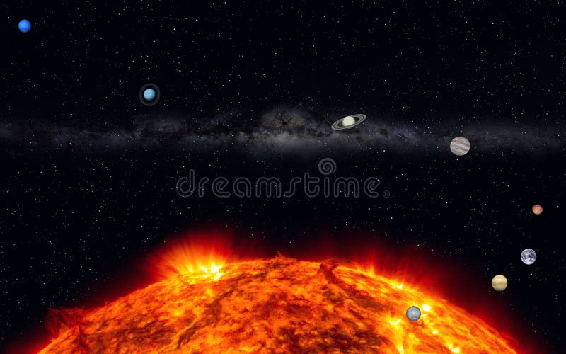 Notre système solaire avec la manière laiteuse illustration libre de droits Notre système solaire avec la manière laiteuse illustration libre de droits