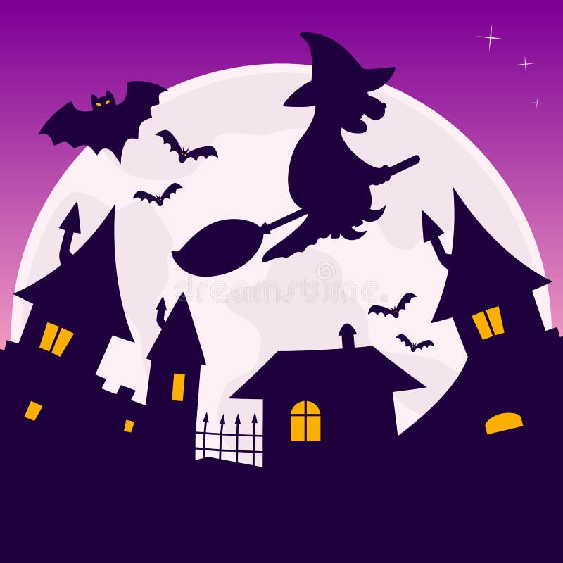 Notte di Halloween della luna piena royalty illustrazione gratis Notte di Halloween della luna piena royalty illustrazione gratis