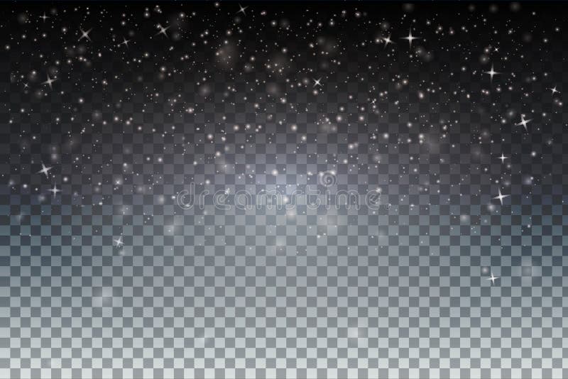 Notte di natale Le precipitazioni nevose scintillano fondo astratto con snowf illustrazione di stock Notte di natale Le precipitazioni nevose scintillano fondo astratto con snowf illustrazione di stock