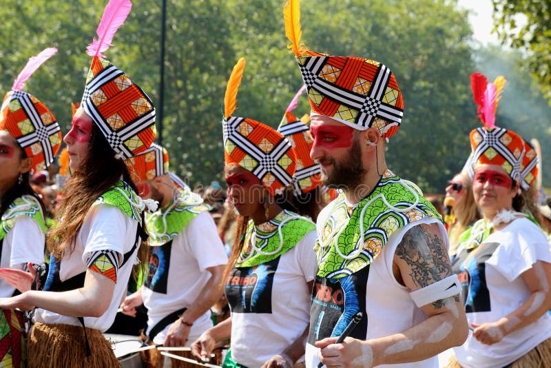 Notting Hill Carnival People in Costumes Celebrating Carnival in ...