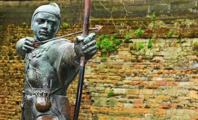 Robin Hood statue in front of Nottingham Castle (United Kingdom). Robin Hood statue in front of Nottingham Castle (United Kingdom)