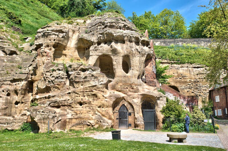 Part of the sandstone rock upon which Nottingham Castle stands. Part of the sandstone rock upon which Nottingham Castle stands.